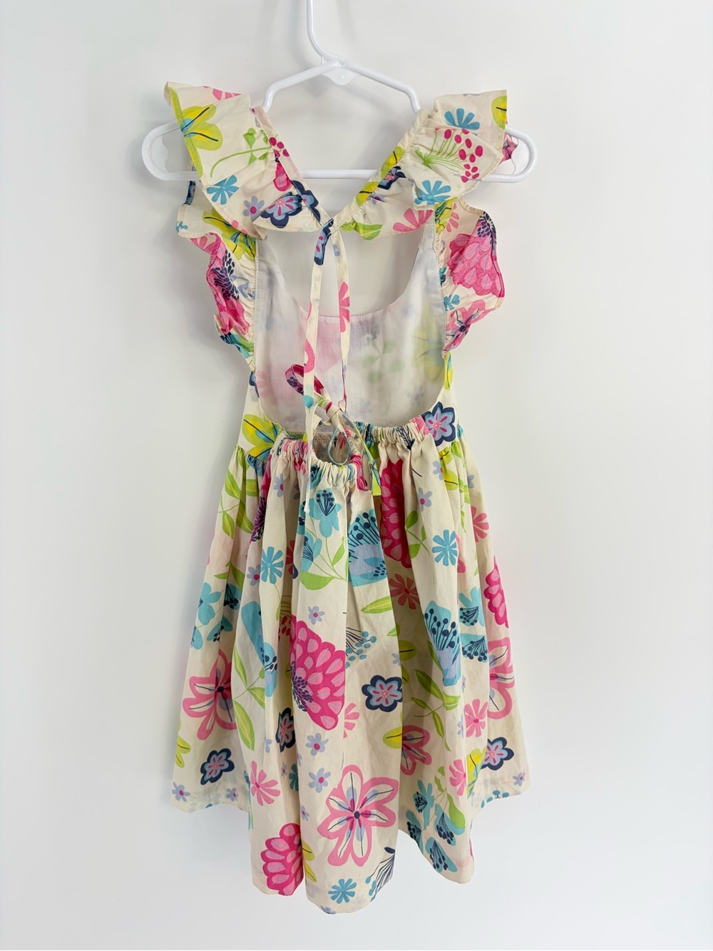 Eleanor Rose Girls Floral Ruffle-Sleeve Dress - Size 4/5 - Picture 2 of 5